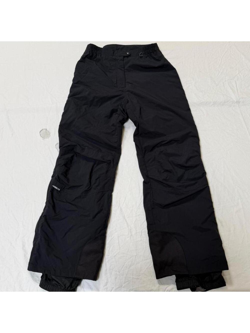 Baggy Obermeyer Snow Pants Black Size 14 Nylon  Elastic Waist Skiing Snowboard